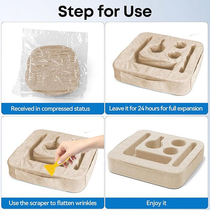 Couch Cup Holder Tray, Couch Caddy for Drink, Snack, Phone, Remote, Ipad, Game Controller, Large-size Sofa Cup Holder for Bed, Sofa, Car, Desk, Khaki