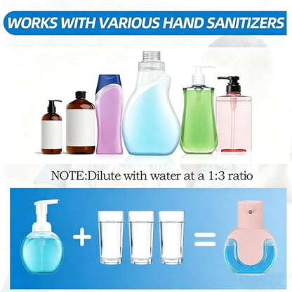 Automatic Soap Dispenser Touchless,Rechargeable Foaming Soap Dispenser,15oz/420ml Smart Hand Soap Dispensers,4-Level Adjustable,Wall Mount for Bathroom Kitchen Dish Soap,Hands-Free (Pink)