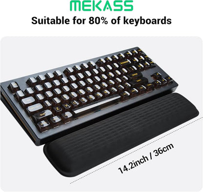 Mekass TKL Keyboard Wrist Rest, Super Soft Memory Foam Ergonomic Computer Wrist Support Pad, Comfortable Desk Wrist Cushion, Laptop Keyboard Arm Hand Rest for Wrists Pain Office Gaming Typing (Black)