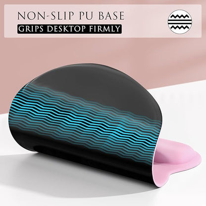 MROCO Ergonomic Mouse Pad with Gel Wrist Rest, 9.4 x 8.1 in, Pale Pink | Ergonomic Shape Design, Multiple Pattern Options, Gel Wrist Comfort, Smooth Lycra Surface, Non-Slip PU Base
