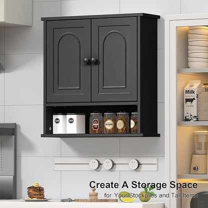 23x24 Medicine Cabinet for Bathroom,2 Doors White Bathroom Wall Cabinet with Arched,Over Toilet Storage Cabinet for Laundry Room/Kitchen/Living Room,Wall Mounted Bathroom Medicine Cabinets