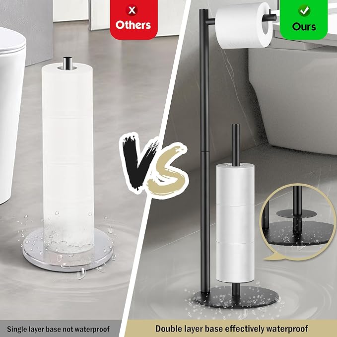 Toilet Paper Holder Stand, Toilet Paper Storage Standing, Standing Toilet Paper Stand, Standing Toilets Paper Holder with Storage, Bathroom ToiletPaper Roll Stand