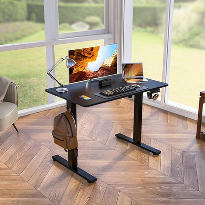 Kingant Standing Desk Height Adjustable Small Electric Stand Up Desks [40 x 20 Inch] - Ergonomic Sit Stand Desk Rising Desks for Home Office Computer Desk Stand Desk Workstation with Cable Management