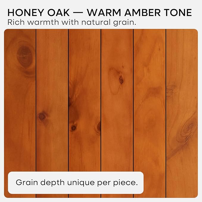 Homeforia 16 inch Oak Floating Shelf, High End Solid Real Wood 16inch Small Floating Shelves for Wall Mounted, Honey Oak Wooden 16in Floating Shelves, Heavy Duty Bracket, 16 X 6.5 X 1.75 in, Set of 3