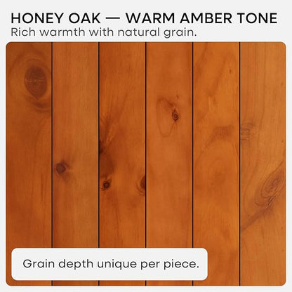 Homeforia Oak Floating Shelves 30 inch Long, High End Solid Real Wood 30inch Floating Shelf for Wall Mounted, Honey Oak Wooden 30in Floating Shelves, Heavy Duty Bracket, 30 X 6.5 X 1.75 in, Set of 2