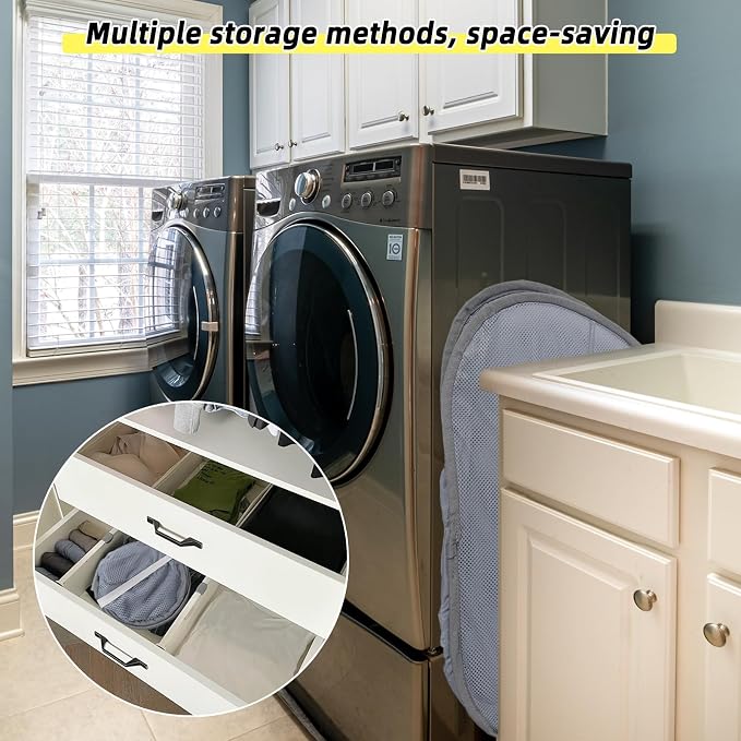 Collapsible Laundry Basket, 90L Foldable Pop-up Laundry Hamper with Handles, Mesh Dirty Clothes Hamper for Laundry, Bathroom, Kids Room, Dorm,Travel or Camping (White)