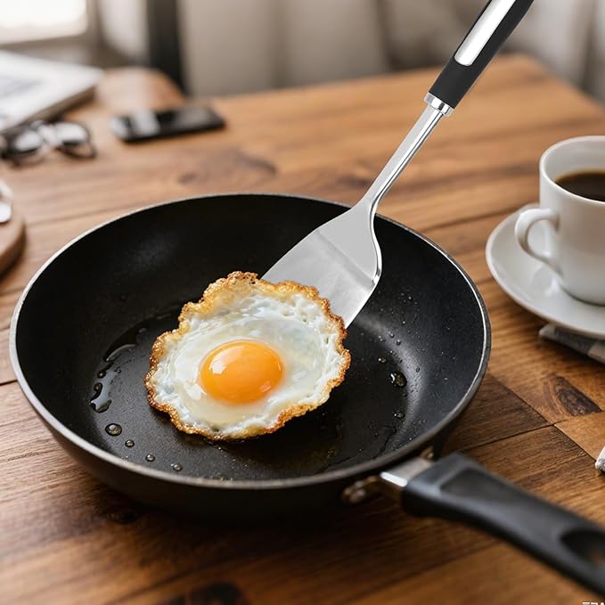 5-Piece Stainless Cooking Utensils,Heavy-Duty Thickened Cooking Utensils,Kitchen Tools Include Solid & Slotted Spatula,Soup Ladle,Egg Whisk,Tongs,Skimmers