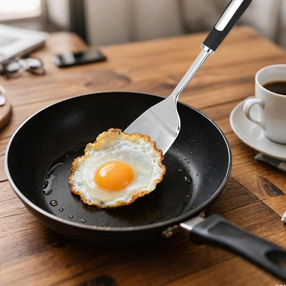 5-Piece Stainless Cooking Utensils,Heavy-Duty Thickened Cooking Utensils,Kitchen Tools Include Solid & Slotted Spatula,Soup Ladle,Egg Whisk,Tongs,Skimmers