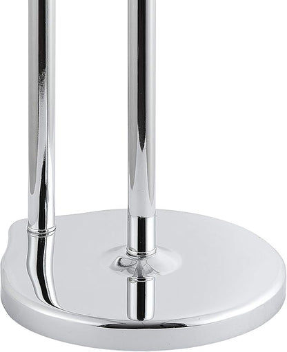 SunnyPoint Free Standing Bathroom Toilet Paper Holder Stand with Reserve, Reserve Area has Enough Space for Jumbo Roll (Chrome)