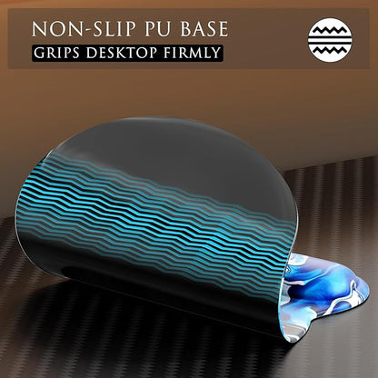 MROCO Ergonomic Mouse Pad with Gel Wrist Rest, 9.4 x 8.1 in, Blue Waves | Ergonomic Shape Design, Multiple Pattern Options, Gel Wrist Comfort, Smooth Lycra Surface, Non-Slip PU Base