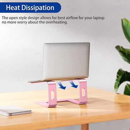 BESIGN LS03 Aluminum Laptop Stand, Ergonomic Detachable Computer Stand, Notebook Riser, Laptop Mount Compatible with Air, Pro, Dell, HP, Lenovo More 10-15.6" Laptops, Pink