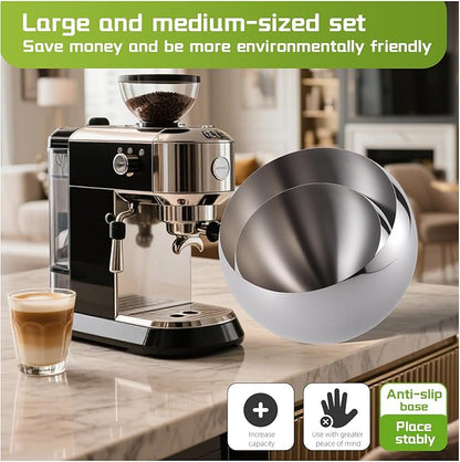 Large Capacity Coffee Pod Holder – Stainless Steel Pod Organizer and Holder | Stylish Coffee Bar Accessories & Countertop Storage (Silver, M+L)