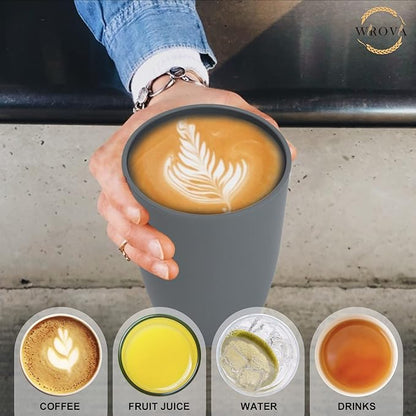 Wrova Wheat Straw Cups 8 PCS Good Alternative to Plastic Cups 20 oz Unbreakable Drinking Cups Reusable Tumbler Set Dishwasher Safe Water Glasses Classic Series