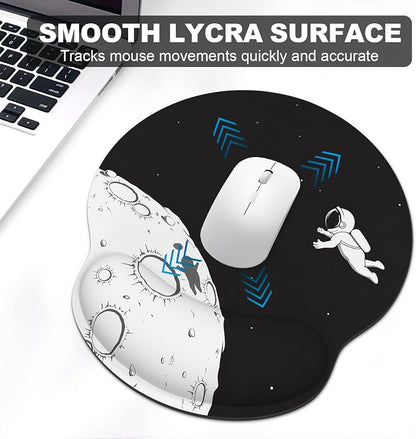 Ergonomic Mouse Pad with Wrist Rest and Keyboard Wrist Rest, Mousepad and Wrist Rest for Computer Keyboard, Pain Relief, Non-Slip Rubber Base, Mouse Pad with Wrist Support for Gaming, Astronaut