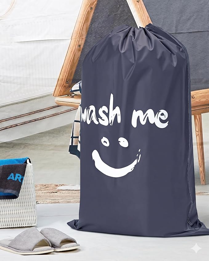 HOMEST XL Laundry Bag 28" x 40", Extra Large Dirty Clothes Organizer Holds 3-4 Loads, Machine Washable Drawstring Laundry Bag for Dorm, Camp, Laundromat, Family, Travel, Gray