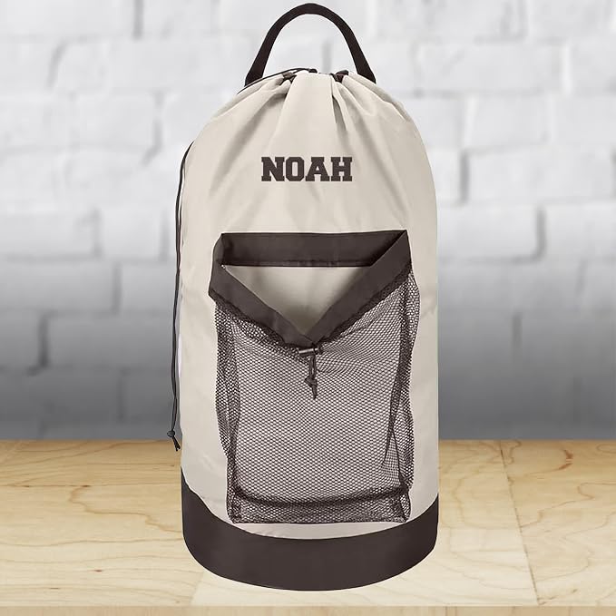 5 Pack Personalized Laundry Bag Heavy Duty Custom Graduation University XL Bag Backpack with Hanging Shoulder Strap & Mesh Pocket - Back to School College Graduation Gift - Choose Font & Thread Color