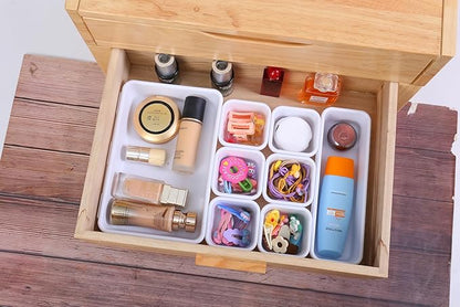 Kutesna 15 PCS Interlocking Desk Drawer Organizer Separator for Office,Bathroom,Kitchen,Makeup（White）