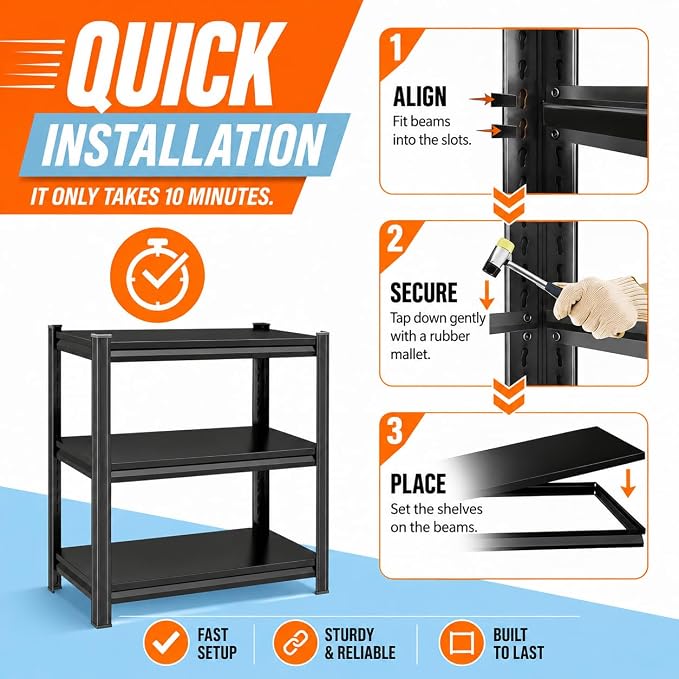 Printer Stand with Storage, 2-Tier Industrial Heavy Duty All-Metal Office Organizer Shelf, Space-Saving Storage Rack for Printer, Scanner, Copier, Paper and Office Supplies, Black,22"H×13.8"W×11.8"D