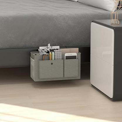 Edudif Bedside Caddy Bedside Organizer with Fixed Straps & Water Bottle Holder, Bunk Bed Caddy ideal for Home, Dorm, Hospital, Crib, Versatile Bedside Storage Solution