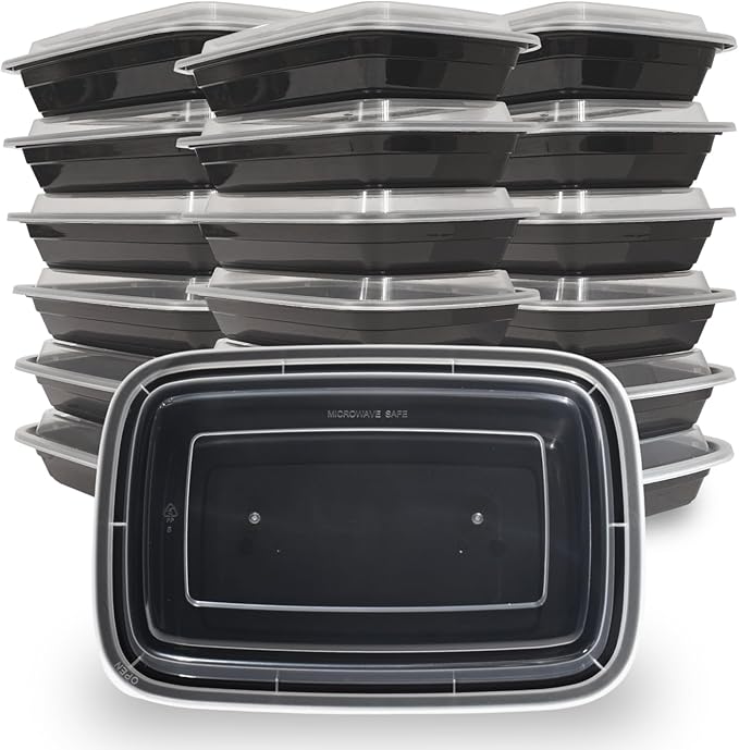 28 oz 150 Pack Meal Prep Containers BPA Free Leakproof Stackable Food Storage Containers with Lids, Microwave & Dishwasher Freezer Safe Reusable To Go Containers Bento Box Style Take Out Clear Plastic