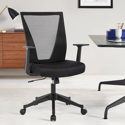 CLATINA Home Office Chair Ergonomic Desk Chair Mesh Computer Chairs with Armrests Executive Rolling Wheels Swivel Heavy Duty Chairs Office, Home, Black 2 Pack