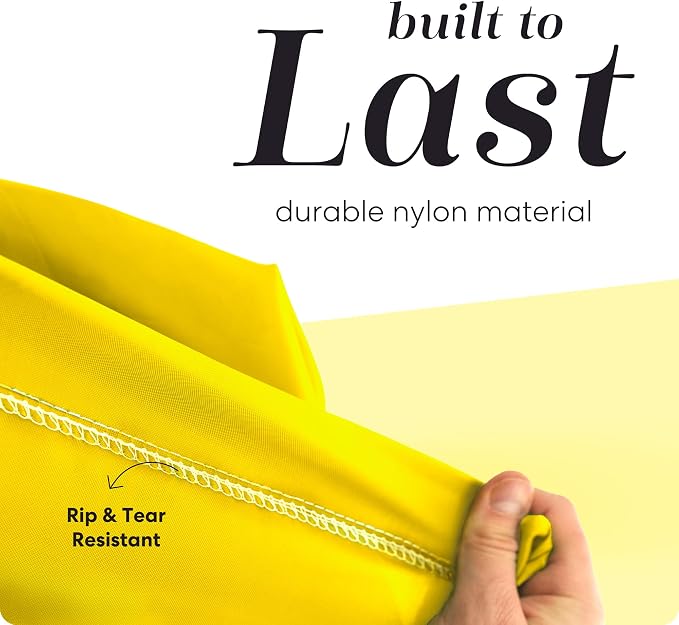 Handy Laundry XL Nylon Laundry Bag, Heavy Duty 30" x 40" - Locking Drawstring Closure, Machine Washable, Rip & Tear Resistant Wash Sack for Travel, Dorm, Hamper Liner, 60 lb Capacity, Yellow