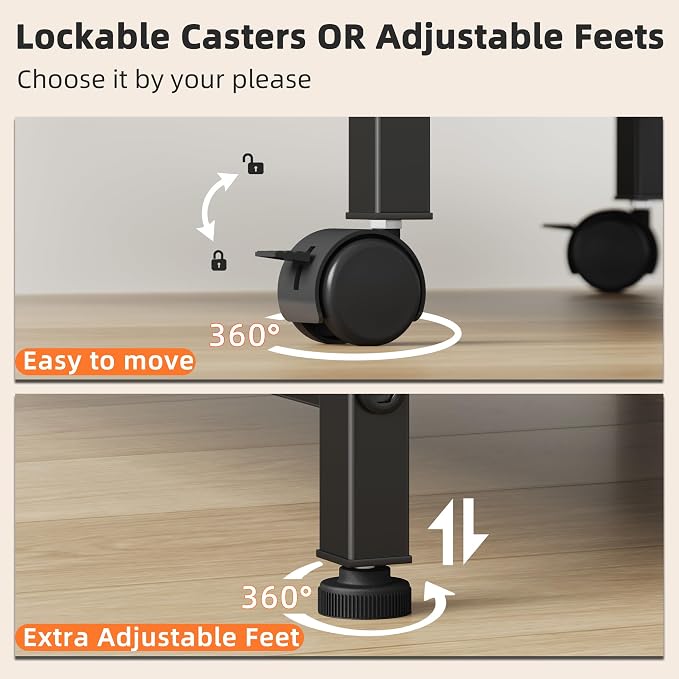 YAOHUOO 3 Tier Large Printer Stand with Power Outlet/Adjustable Shelf | 22"x15" Large Top,Fit 2-3 printers,Rolling Cart with Wheels,Table for Home Office,Fit 3D Printer/Heat Press/Laser,Brown