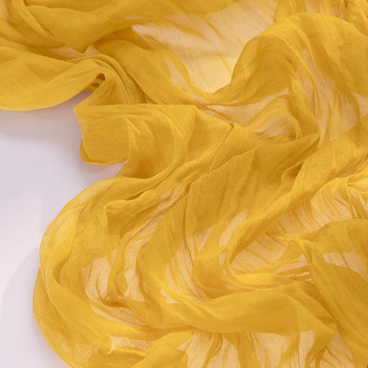 Socomi 6pcs Gold Yellow Valentine's Day Cheesecloth Table Runner Boho Rustic Gauze 120 inch 10FT Cheese Cloth Runner for Wedding Party Baby Shower Birthday Home Decor Holiday Decorations
