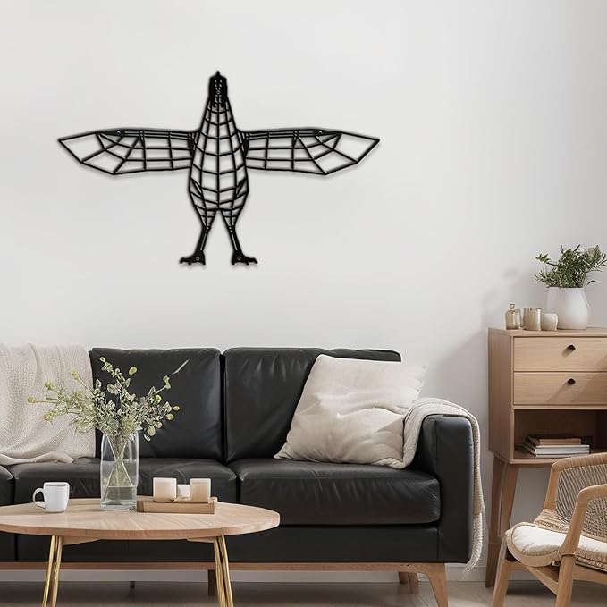 SIGNLEADER Metal Wall Art Decor Flying Bird Minimalist Modern Abstract Wall Sculpture Hangings Home Decoration for Living Room, Bedroom, Bathroom, Kitchen, Outdoor - 36" Black