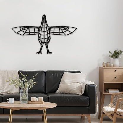 SIGNLEADER Metal Wall Art Decor Flying Bird Minimalist Modern Abstract Wall Sculpture Hangings Home Decoration for Living Room, Bedroom, Bathroom, Kitchen, Outdoor - 36" Black