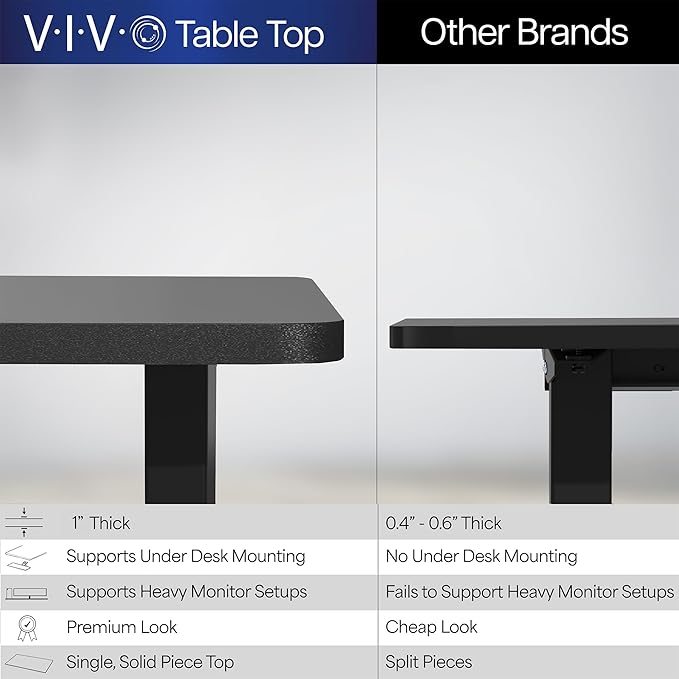 VIVO Electric 71 x 30 in Real Bamboo Standing Desk, Touch Screen Adjustment, 220 lb Frame Support, 2E Series, Black Frame, DESK-KIT-2E71O