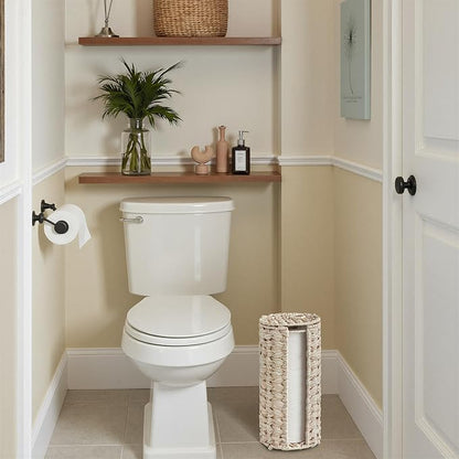GRANNY SAYS Toilet Paper Storage Holder, Bathroom Toilet Paper Holder Stand, Woven Bathroom Baskets for Bathroom, Free Standing Organizer for Bathroom Storage