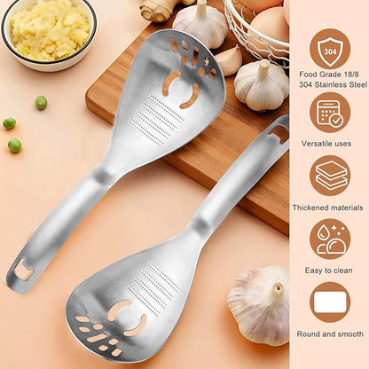 Multifunctional 5-in-1 Cooking Spoon, 18/8 304 Stainless Steel Kitchen Tool for Potato Masher, Egg Separator, Bottle Opener and Mixing Stirrer