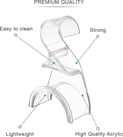 Wiosi Premium Clear Purse Hanger Closet Set of 3 - Durable Acrylic Organizers and Storage Bag Hanger for Luxury Closet - Purse Hanger Holder for Handbags, Premium Backpack Purse Hooks