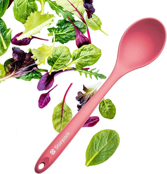 Starpack 'Winning Serve' XL Premium Silicone Serving Spoon (13.5") - Large Silicone Spoon for Cooking High Heat Resistant to 600°F - LFGB Grade Nonstick Mixing Spoons - Large Rubber Serving Spoons
