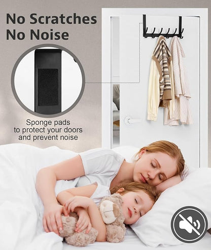 Optish Over The Door Hooks, Door Hanger Hooks for Hanging, Over The Door Towel Racks for Bathroom, Coat Rack Door Towel Hanger Towel Hooks (1Pack, Black)