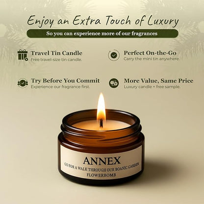 Annex Sea Breeze & Cypress Balls Luxury Scented Candle - Handmade Ceramic Jar - 50hr Clean Burn, Non-Toxic Soy Wax - Aesthetic Home Decor Winter Gift for Men & Women - Sandalwood & Oud