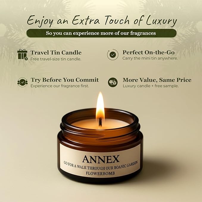 Annex Rose & Oud Luxury Scented Candle - Handmade Ceramic Jar - 50hr Clean Burn, Non-Toxic Soy Wax - Aesthetic Home Decor Winter Gift for Women & Men - Luxury Floral Notes