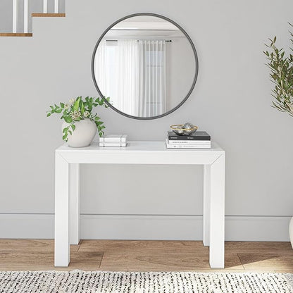 Plank+Beam Modern Solid Wood Console Table, 46 Inch, Sofa Table, Narrow Entryway Table for Hallway, Behind The Couch, Living Room, Foyer, Easy Assembly, White