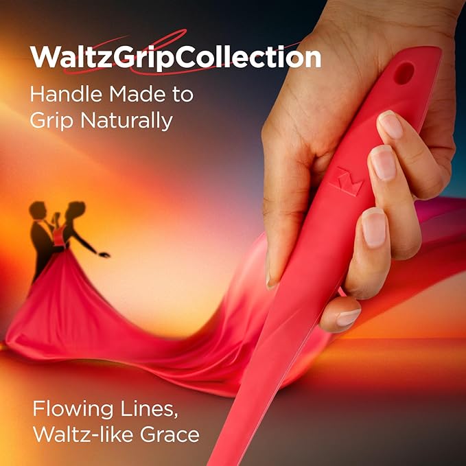 Kitchen Mama WaltzGrip Platinum Silicone Basting Pastry Brush: Set of 2 Heat-Resistant Brushes Utensils for Cooking, Baking, Grilling, Barbecue, and Spreading Oil, Butter, Egg - Dishwasher-Safe (Red)