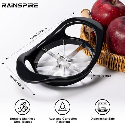 Rainspire Apple Cutter 8 Slices, 8 Blade Apple Slicer and Corer, Apple Corer Tool with Stainless Steel Blades, Super Sharp Fruit Cutter Fruit Slicer (Black)