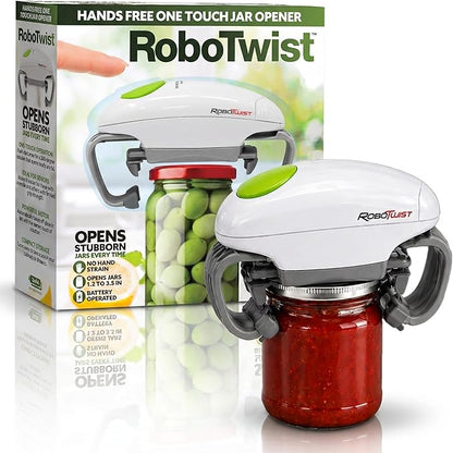 Robotwist Automatic Jar Opener, Deluxe Model with Improved Torque, Robo Twist Kitchen Gadgets for Home, Electric Handsfree Easy Jar Opener – Works on All Jar Sizes, As Seen on TV
