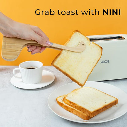 SETRON Bamboo Nessie Toast Tongs – 10” Toaster Tongs for Bread & Bagels, Heat-Resistant Bamboo Kitchen Tongs with Anti-Slip Grip, Cute Loch Ness Monster Design for Cooking & Serving