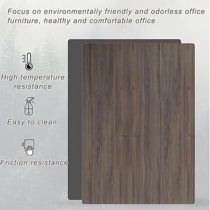 L-Shaped Executive Desk – Modern Executive Desk with Drawers, and Storage, Sturdy Wood & Metal Construction, Aluminum Inlaid Surface for Home & Office Workstation (B-Right, L 220cm/86.6in)