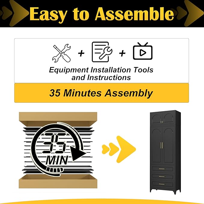 Kitchen Pantry Cabinet，90" Storage Cabinets with Doors and Shelves,Metal Pantry Cabinet with 3 Drawers,Black Kitchen Cupboard for Livingroom,Pantry, Bathroom