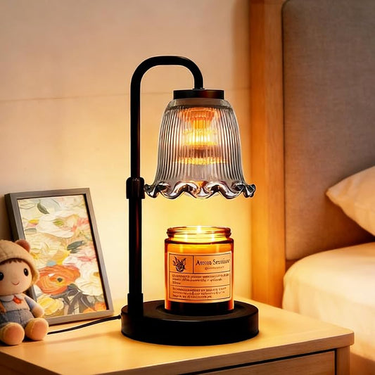 Banbanda Candle Warmer Lamp with Timer Dimmer: 3 Timing Mode, 35W Safety Anti-Scalding, 4 Level Dimming Romantic Night - Wax Warmer for Scented Wax for Home Decor Gifts