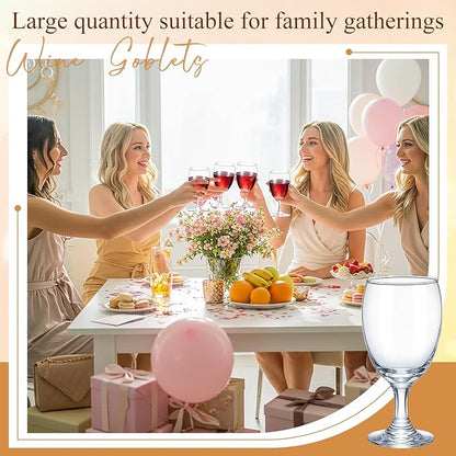Patelai Set of 12 Clear Glasses 16 oz Water Goblet Glass Stemmed Water Glasses for Juice Wine Beer Tea Milk Cold Beverages Drinks Dishwasher Safe