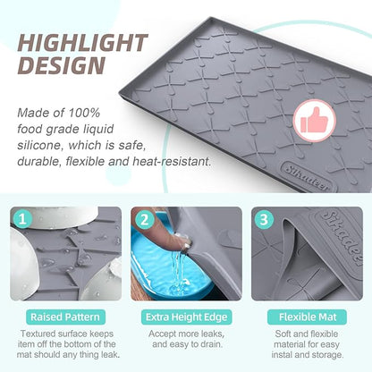 SIKADEER 28" x 22" Under Sink Mat Waterproof, Silicone Mat Kitchen Drawer Shelf and Cabinet Liner, Sink Protector for Kitchen Organizers and Storage, Boot Tray Pet Food Mats