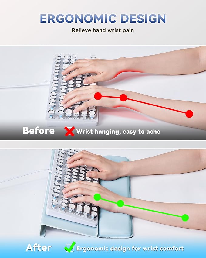 Laborio Computer Keyboard Stand for Desktop, Keyboard Wrist Rest Holder Stand for Easy Typing with Wrist Pad for Office Desk, Home, School(Blue)