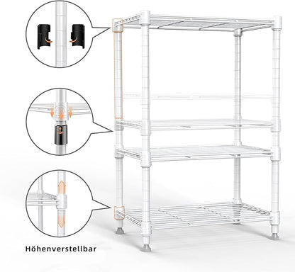 M MZG 450 lbs Wire Storage Shelving 3-Tier Utility Shelving Unit Steel Organizer Wire Rack for Home,Kitchen,Office,White (11.8" D x 17.7" W x 26.4" H)
